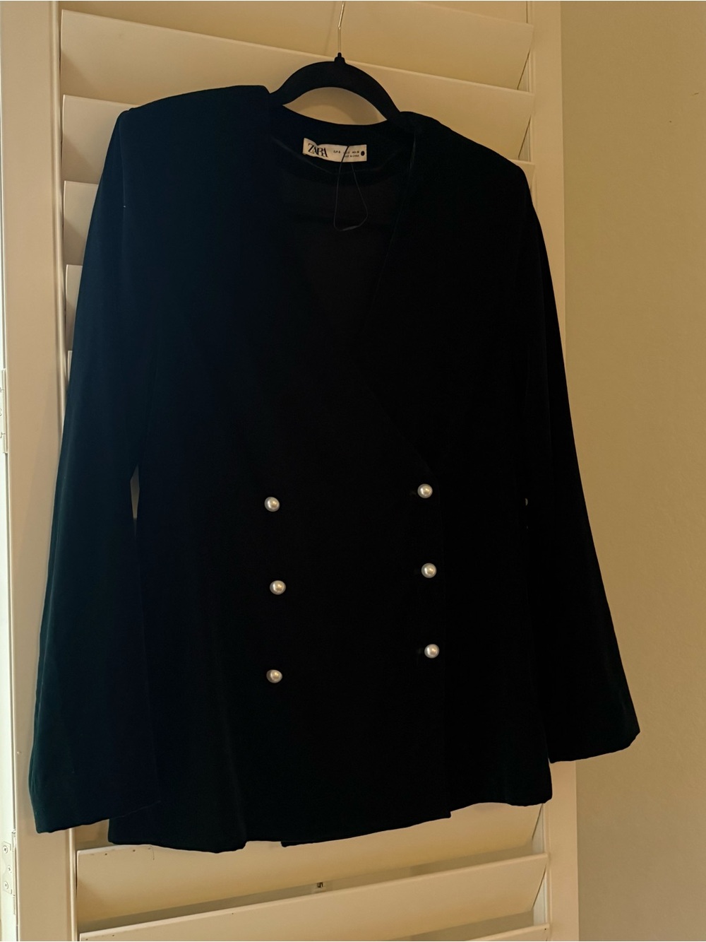 NWOT ZARA Green Velvet Belted Blazer - Picture 8 of 8